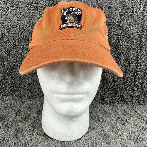 2007 Official US Open Oakmont USGA Truberry Group Orange Adjustable Hat Cap Golf - Picture 1 of 8